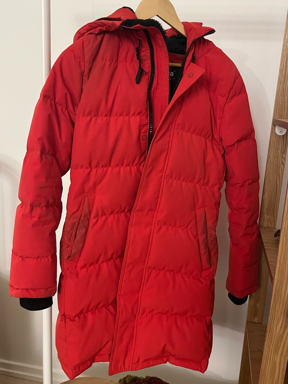 TNA Red St Anton Hooded Puffer Jacket/Coat